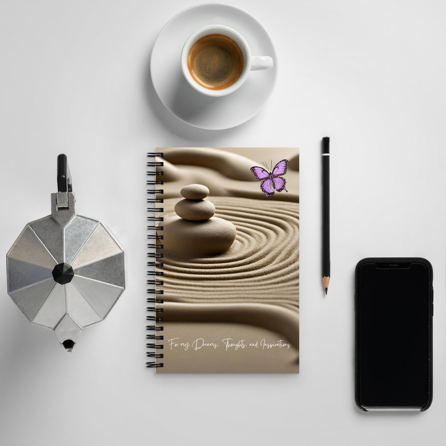 Peaceful Notes: Scribbles & Stitches Custom Wire-Bound Notebook