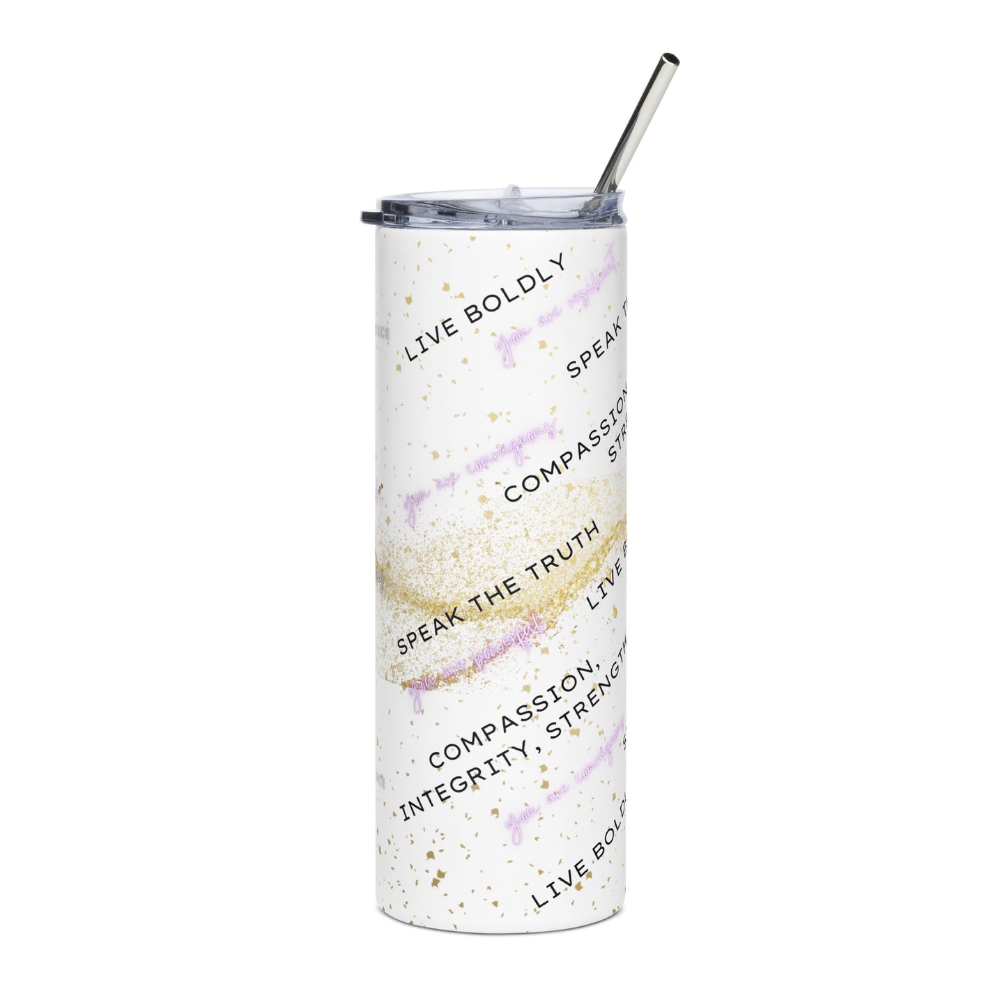 Empowerment Elixir Stainless Steel Tumbler - A Symphony of Strength and Resilience