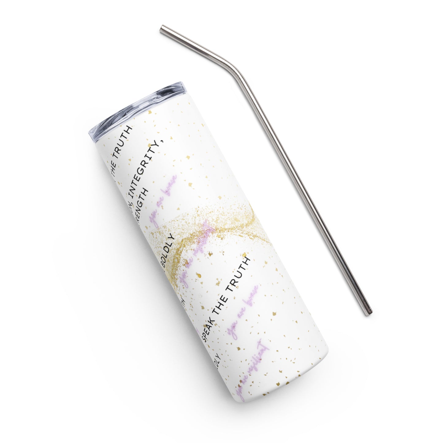 Empowerment Elixir Stainless Steel Tumbler - A Symphony of Strength and Resilience