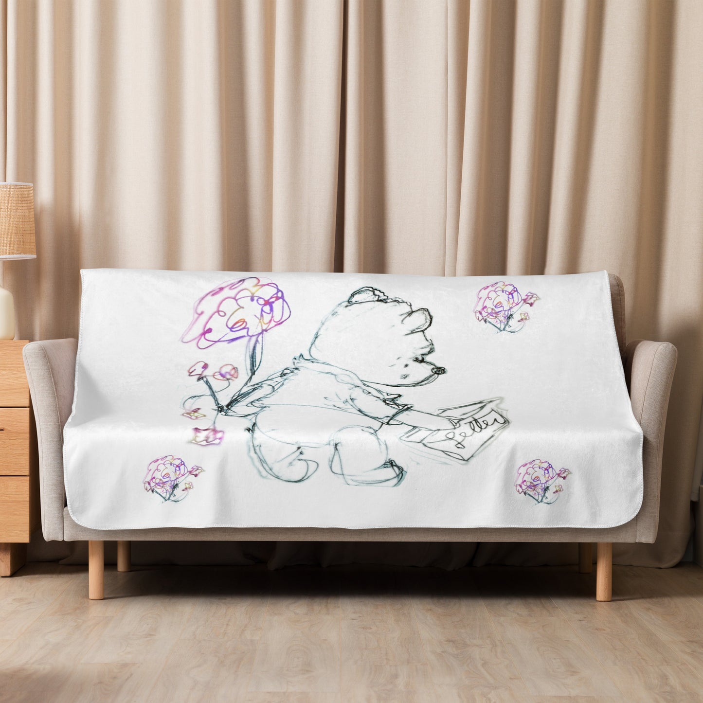 Grandma's Whimsy Winnie The Pooh Keepsake Sherpa Blanket