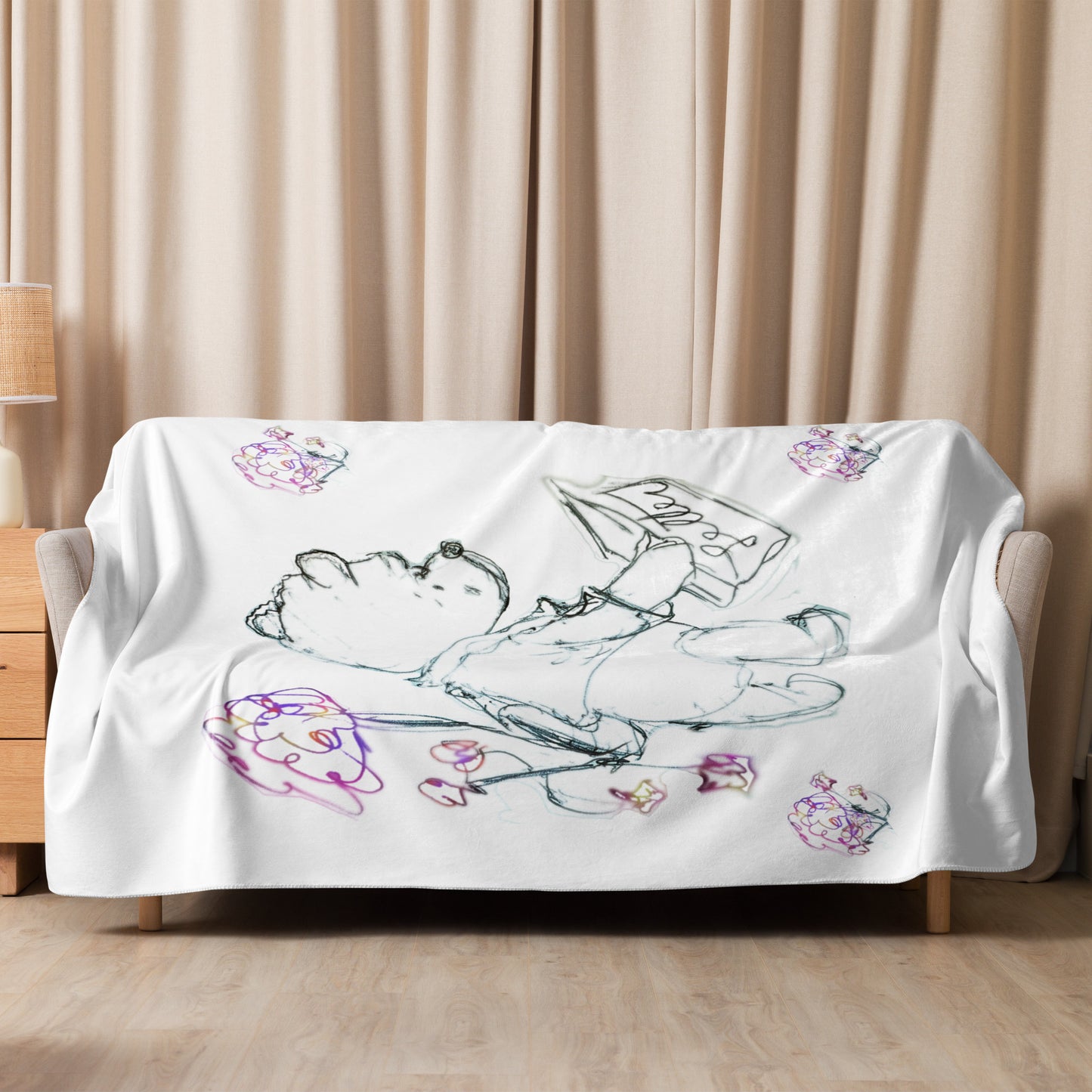 Grandma's Whimsy Winnie The Pooh Keepsake Sherpa Blanket