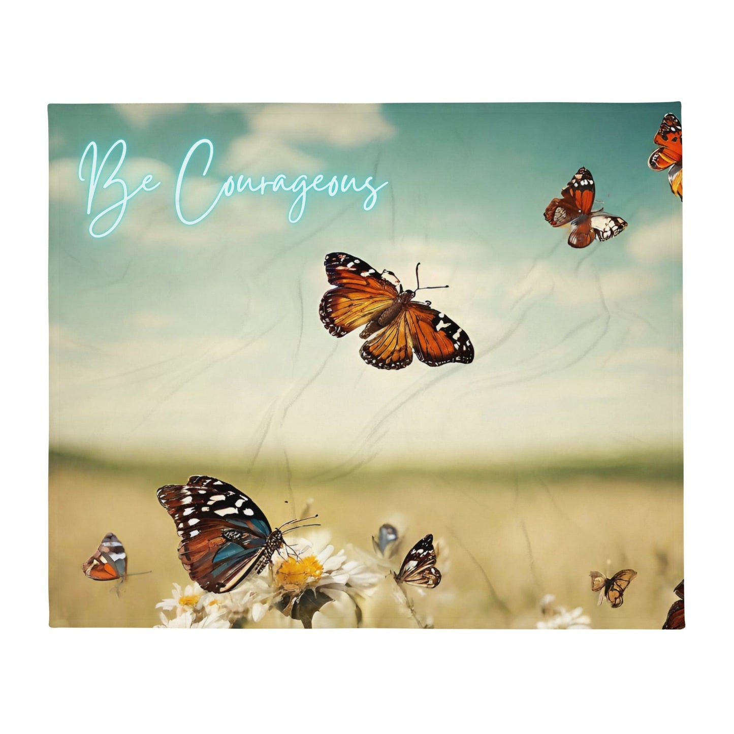 Fluttering Courage Throw Blanket - Cozy Comfort with a Message of Strength