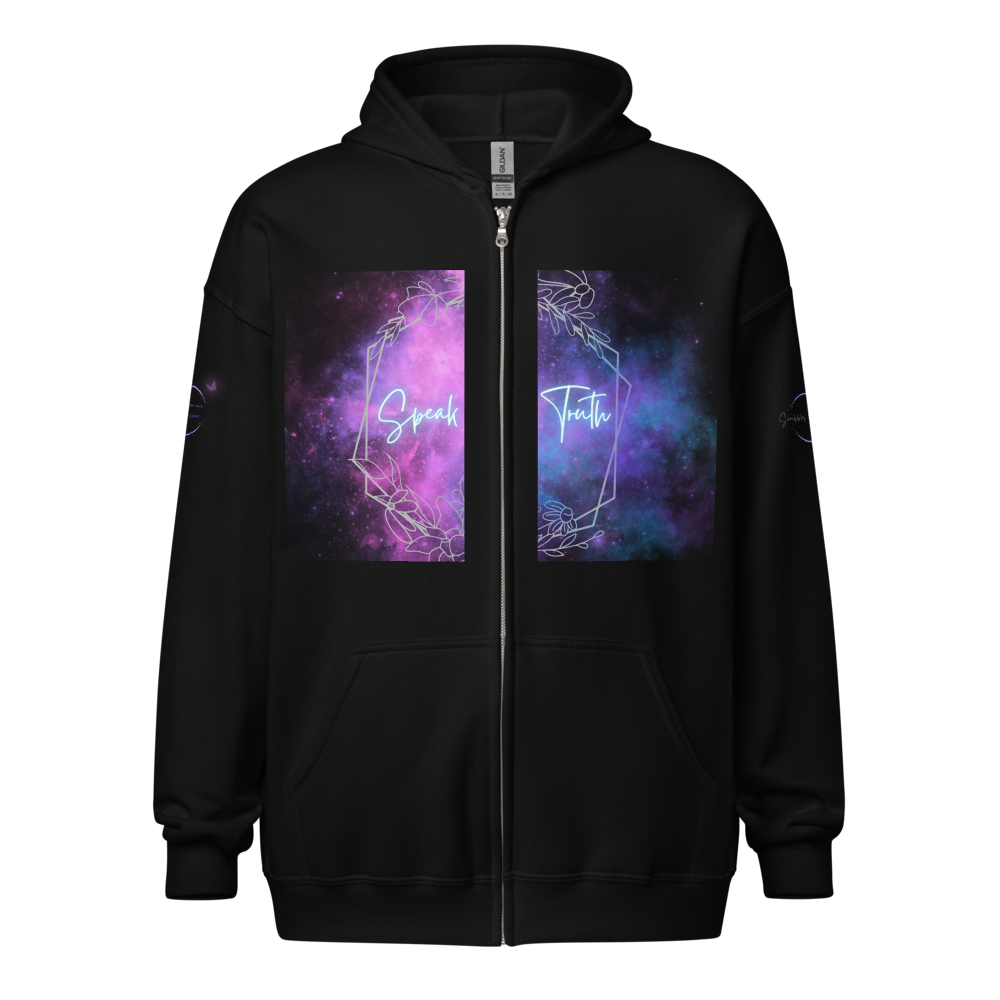 Bold Utterance Unisex Heavy Blend Zip Hoodie - Speak Truth, Be Brave