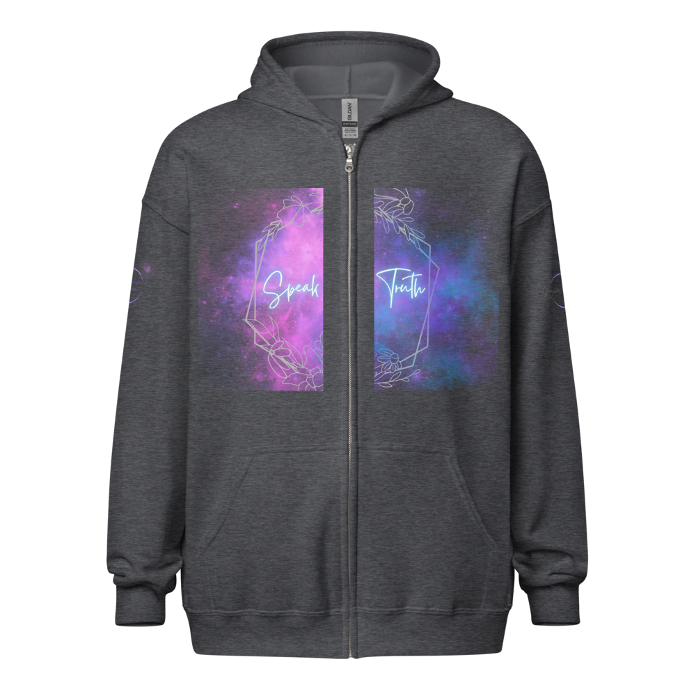 Bold Utterance Unisex Heavy Blend Zip Hoodie - Speak Truth, Be Brave