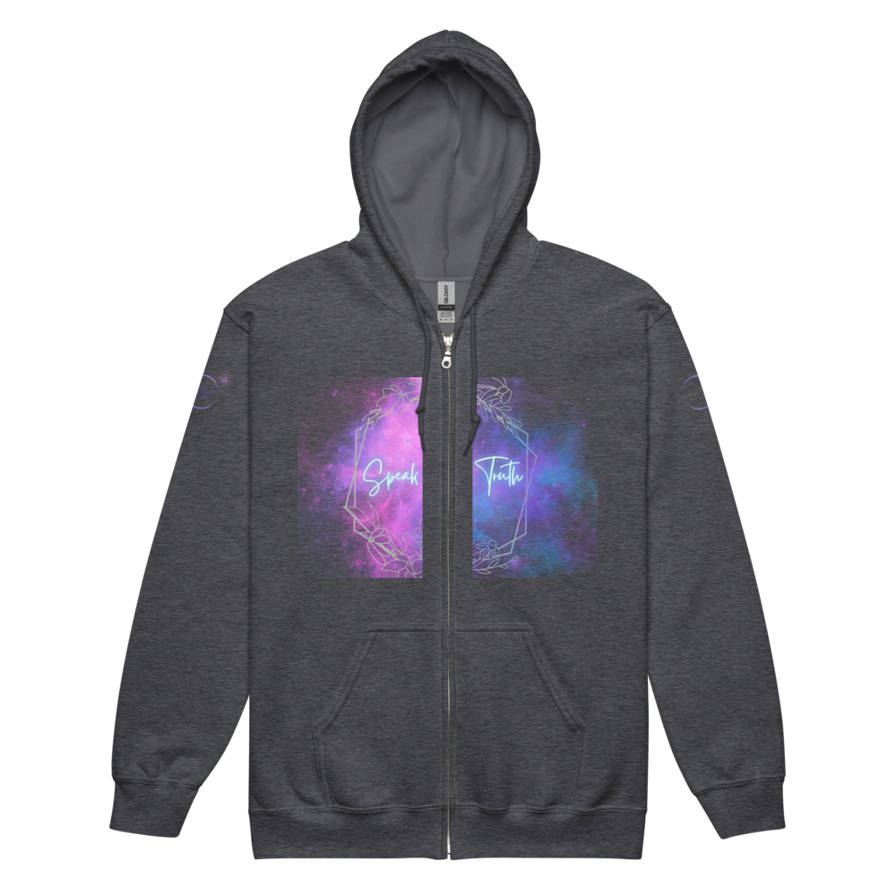 Bold Utterance Unisex Heavy Blend Zip Hoodie - Speak Truth, Be Brave
