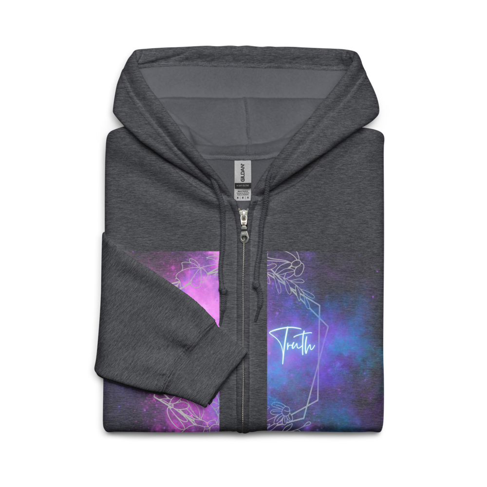 Bold Utterance Unisex Heavy Blend Zip Hoodie - Speak Truth, Be Brave