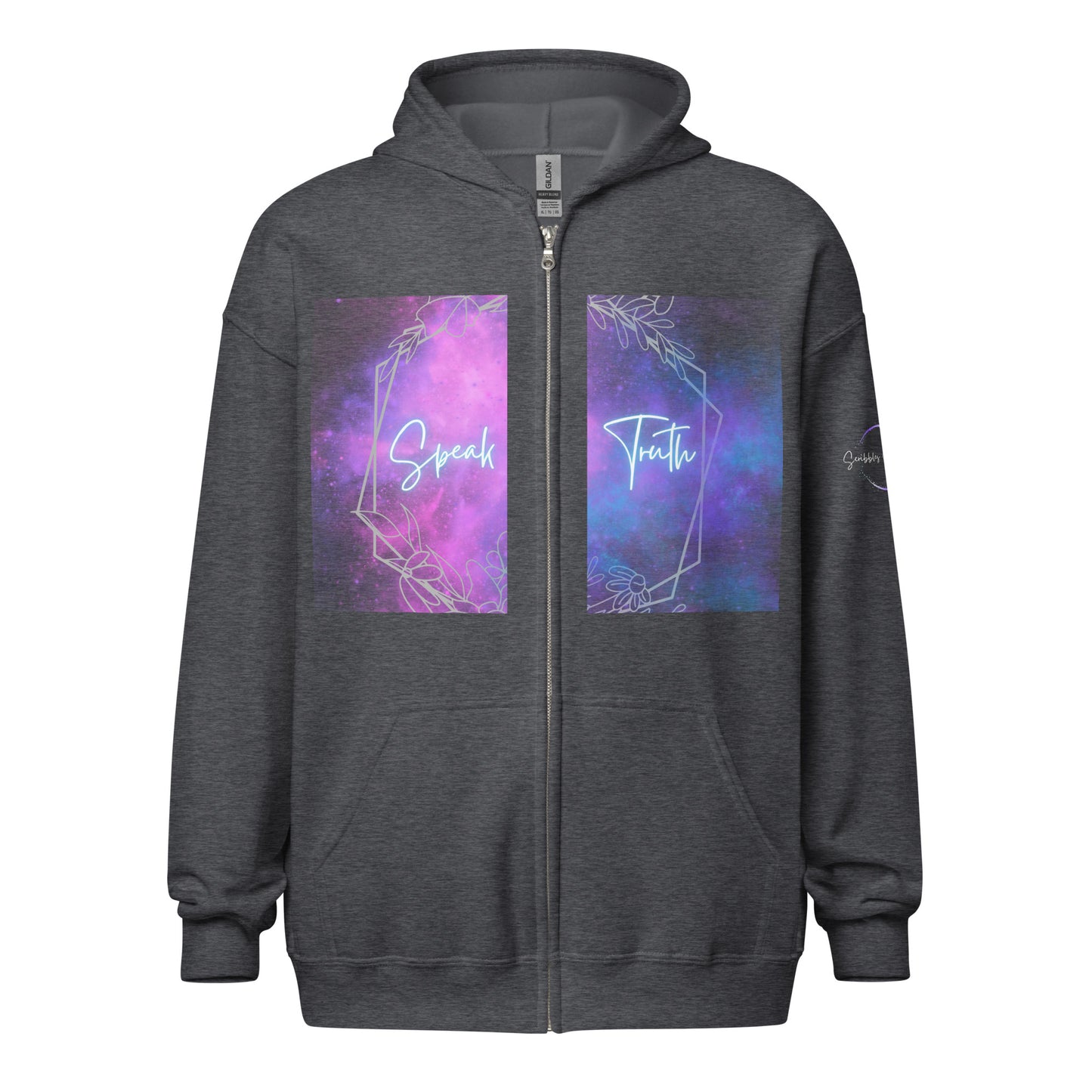 Bold Utterance Unisex Heavy Blend Zip Hoodie - Speak Truth, Be Brave