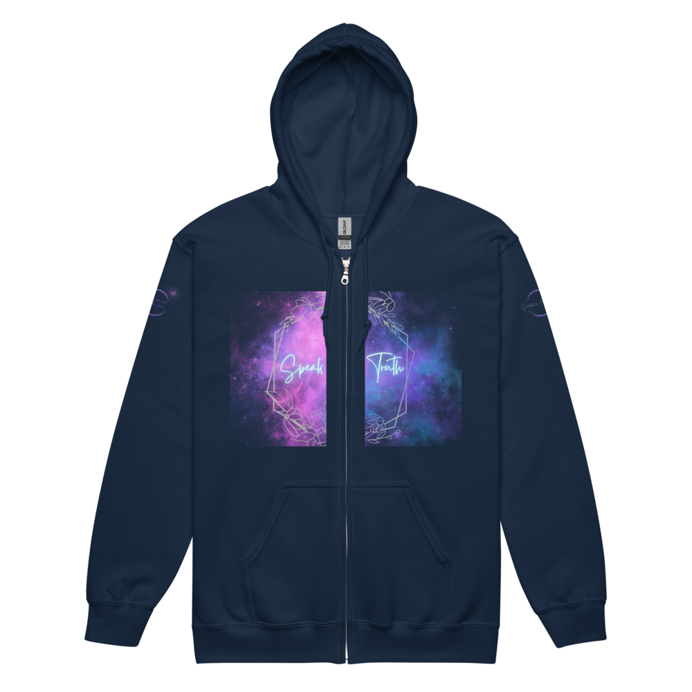Bold Utterance Unisex Heavy Blend Zip Hoodie - Speak Truth, Be Brave