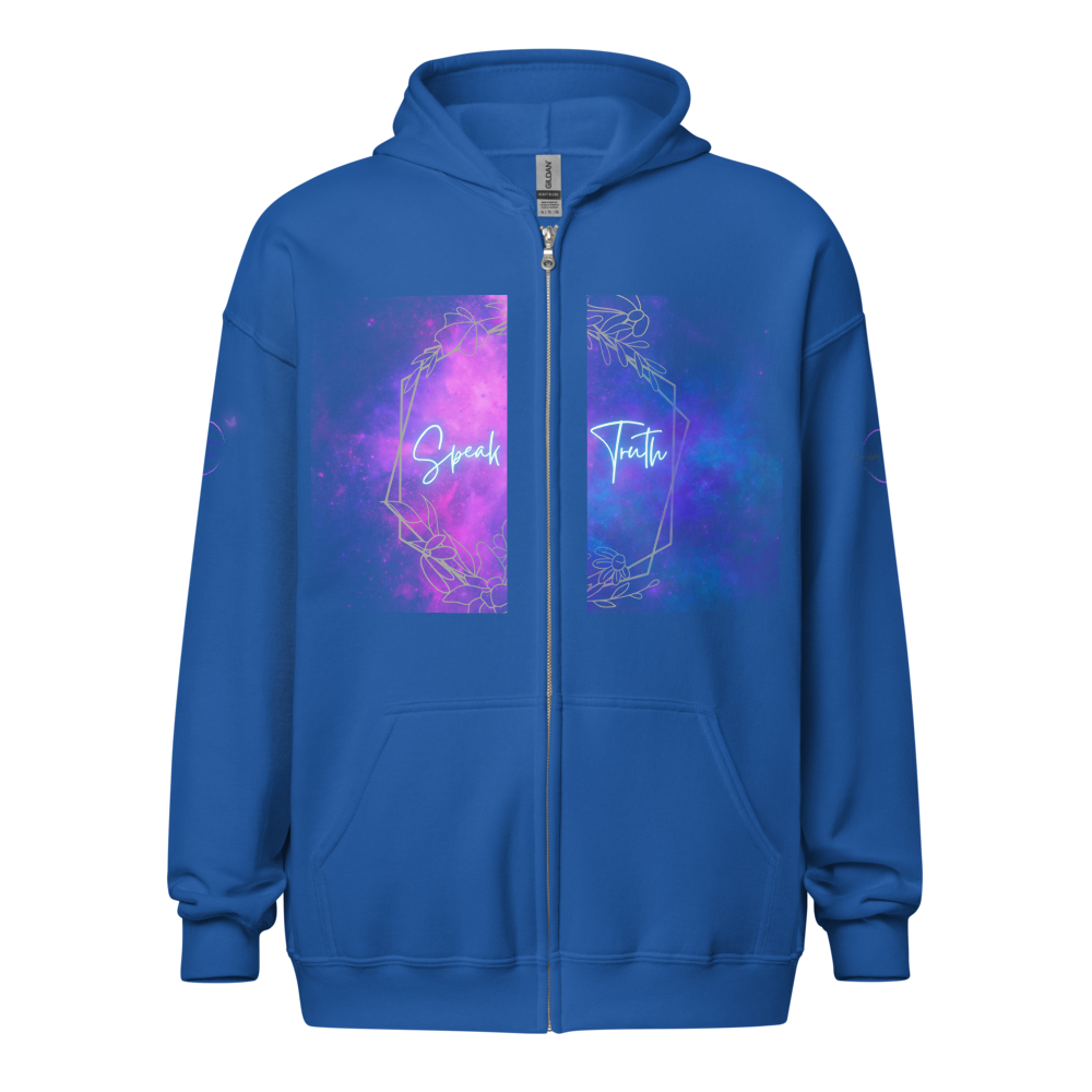 Bold Utterance Unisex Heavy Blend Zip Hoodie - Speak Truth, Be Brave