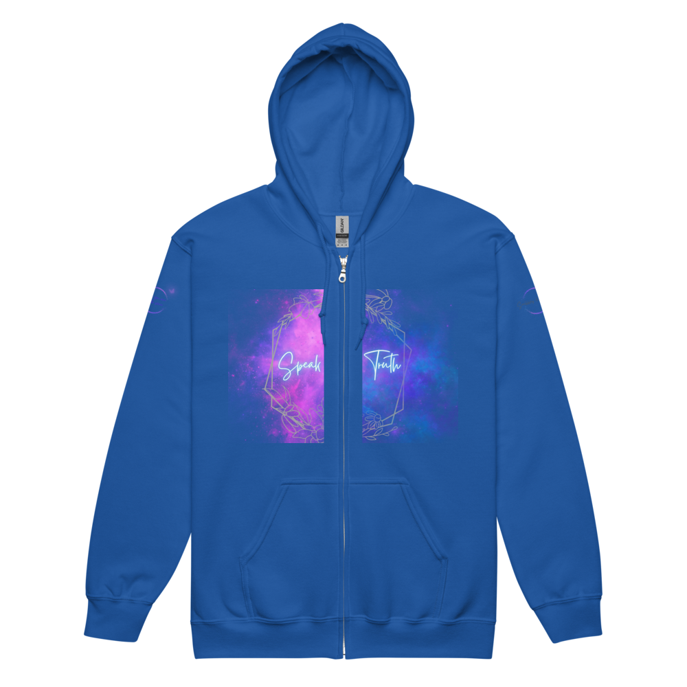 Bold Utterance Unisex Heavy Blend Zip Hoodie - Speak Truth, Be Brave