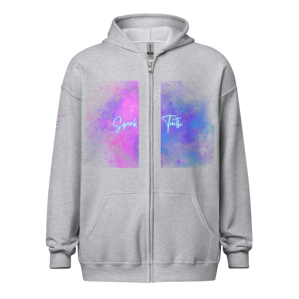 Bold Utterance Unisex Heavy Blend Zip Hoodie - Speak Truth, Be Brave