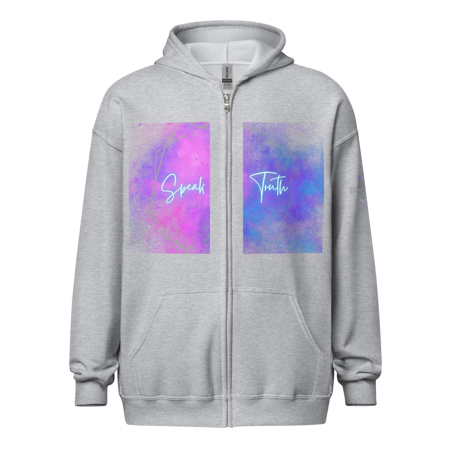Bold Utterance Unisex Heavy Blend Zip Hoodie - Speak Truth, Be Brave