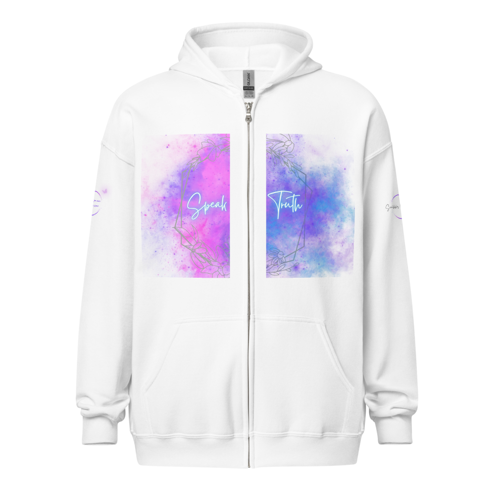 Bold Utterance Unisex Heavy Blend Zip Hoodie - Speak Truth, Be Brave