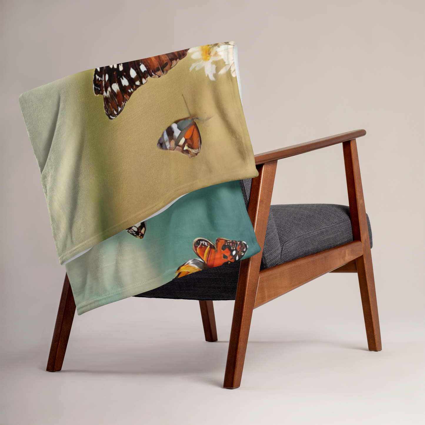 Fluttering Courage Throw Blanket - Cozy Comfort with a Message of Strength