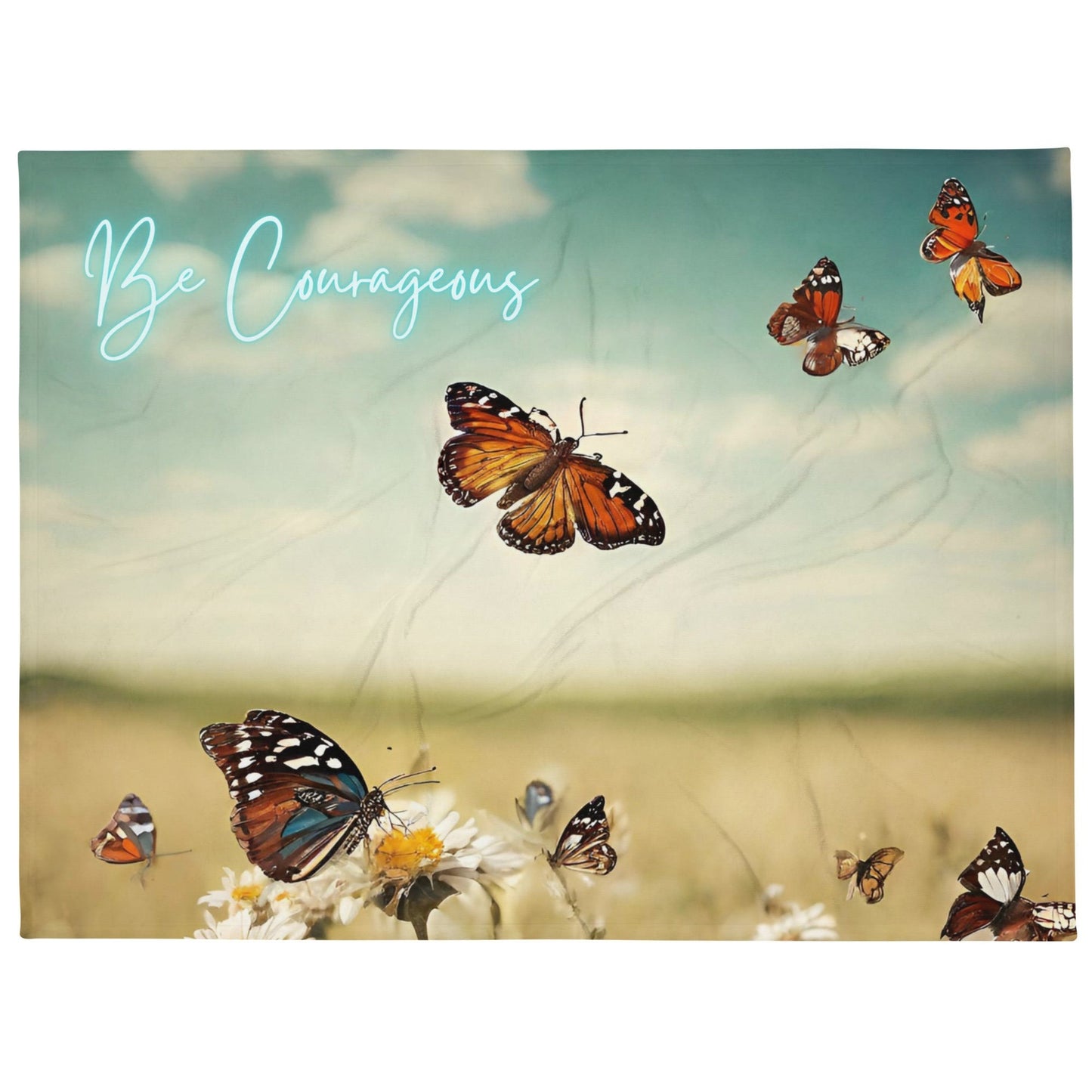 Fluttering Courage Throw Blanket - Cozy Comfort with a Message of Strength