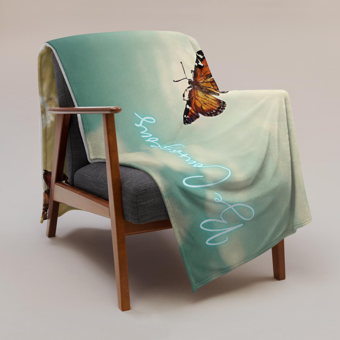 Fluttering Courage Throw Blanket - Cozy Comfort with a Message of Strength