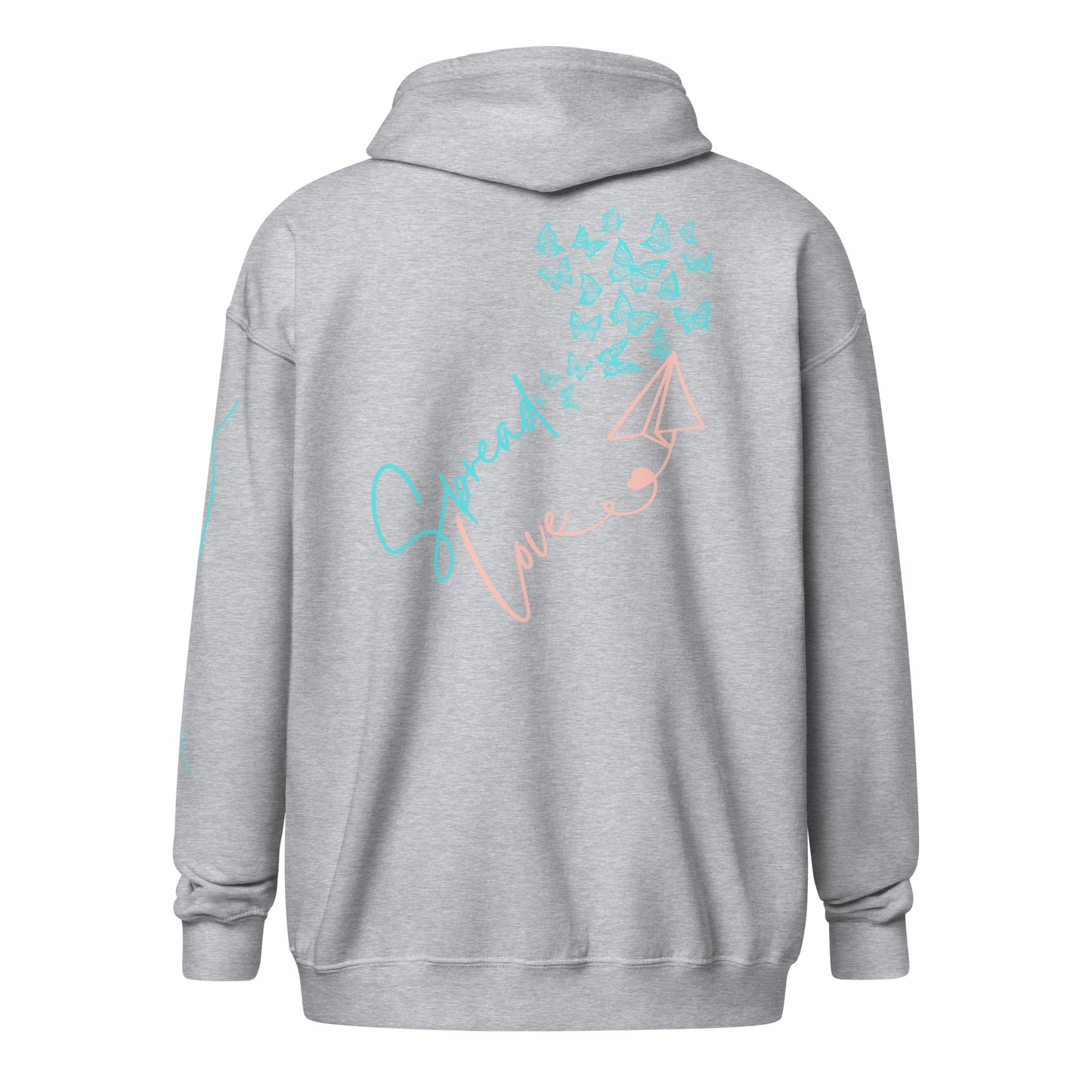 Spread Love Unisex Heavy Blend Zip Hoodie - Wear Your Heart on Your Sleeve