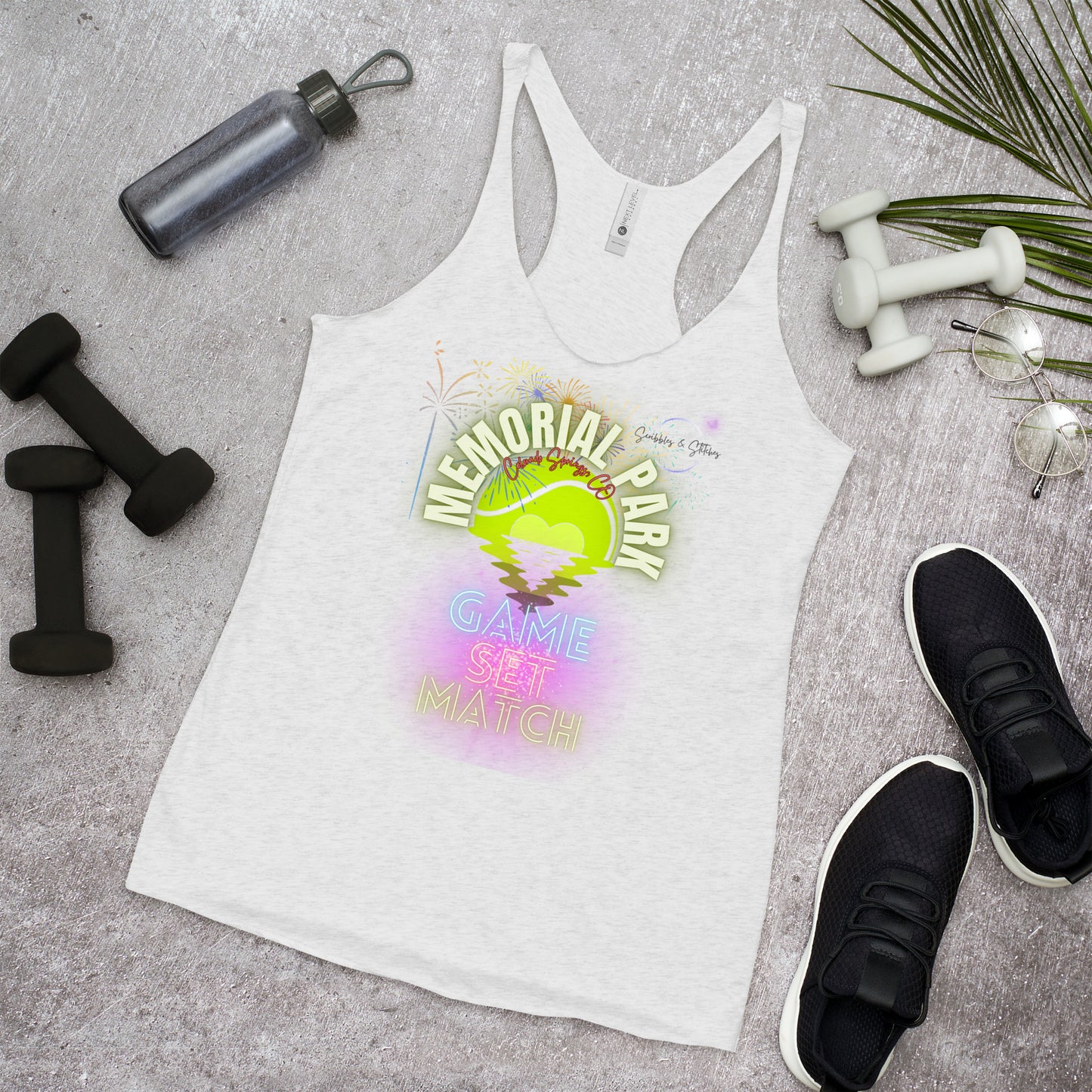 Fireworks Memorial Park Women's Racerback Tank